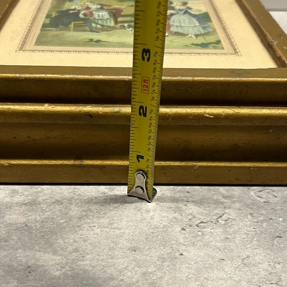 Vintage Vanity Box With Mirror and Print of a French 18th-Century Pastoral Scene - Picture 10 of 16